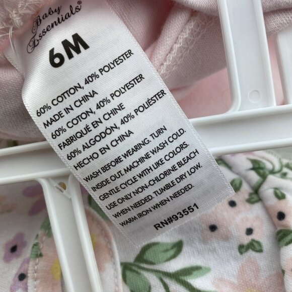 Baby Outfit Set Size 6m Infant Girls Bodysuit Plush Pants Headband Floral 4pc - Picture 7 of 8